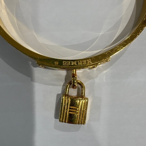 完売❣️HERMES ゴールドメッキバングル クロコダイル