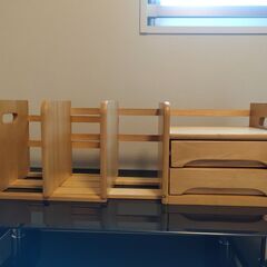 【無料】木製ラック 収納棚 引き出し付き（キズあり）の画像
