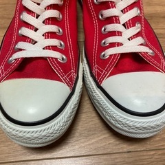 未使用 コンバース 27cm 赤 ローカット スニーカーの画像