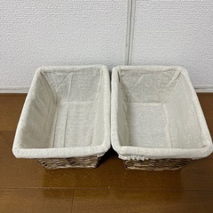 【7/24まで】サリュ　カゴ　バスケット　木製　小物入れの画像