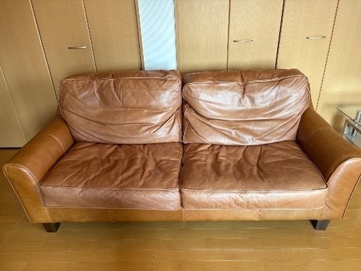 本革ソファ キャメル 2.5シーター