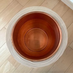 【希少・未使用】未生流 白木製 寸胴花器 5本セット（銅内あり）の画像