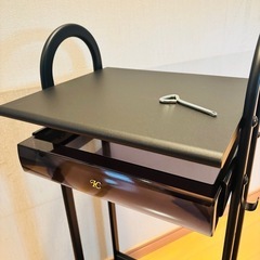 未使用美品　クラシックな黒のテレフォンラック　ネジ巻き＆フック付き！の画像