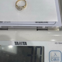 K18ダイヤモンド付きゴールドリング 3g以上の画像
