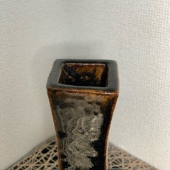 配送可能　益子焼　花器　在銘　骨董　年代物　一輪挿し　 花瓶　アンティーク　古道具　茶道具　古董　古玩　インテリア　作家物の画像