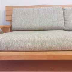 美品　ニトリ　ソファ　2-3人がけ　ナチュラル　洗濯可の画像
