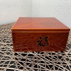 配送可能　飛騨春慶塗　 菓子器 木製 漆芸 漆器 重箱 伝統工芸 茶道具 小物入れ 茶懐石　箱付　工芸品　古道具　アンティーク　骨董　古董　古玩の画像