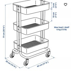 IKEA イケア　ロースコグ　収納ワゴン　
アイボリー　の画像