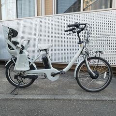 【美品】BRIDGESTONE ブリヂストン 電動アシスト自転車 bikke MOB dd ビッケ モブ E.XBKブルーグレー B400バッテリー14.3Ah相当 24インチ 新品チャイルドシートカバー ブリジストンの画像