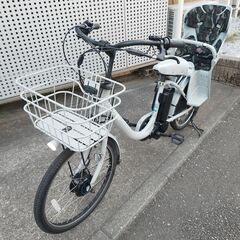 【美品】BRIDGESTONE ブリヂストン 電動アシスト自転車 bikke MOB dd ビッケ モブ E.XBKブルーグレー B400バッテリー14.3Ah相当 24インチ 新品チャイルドシートカバー ブリジストンの画像