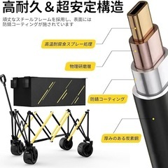 【キャリーワゴン 2025強化版 桜の季節限定】大容量 耐荷重180KG キャリーワゴン キャリーカート キャンプカート 長物対応 取り外し可能タイヤ 大型タイヤ ブレーキ付き 折りたたみ ワンタッチ収束式 キャンプ用品 荷物運び 軽量 大型 おしゃれ キャンプ・レジャー・釣り・ビーチ・運動会・ゴミ出し の画像