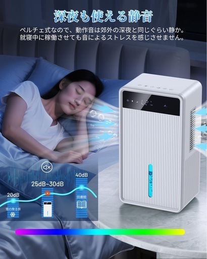 【新品未使用】除湿機 小型 じょしつき 大容量 デュアルコア除湿機 静音 強力除湿 衣類乾燥