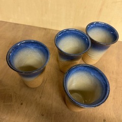 焼き物ビールグラス　　4個セット　の画像