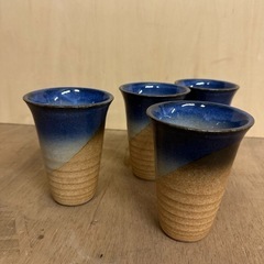 焼き物ビールグラス　　4個セット　の画像