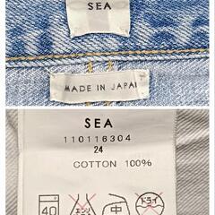 SEA シー ウォッシュ加工 デニムパンツ ジーンズ 24 S〜M 日本製 コットン レディースの画像