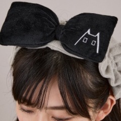 96猫 ぬこたさん　リボン型ヘアバンド 2個セットの画像