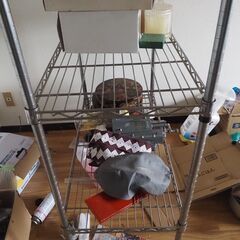 メタルラック、3段棚、キャスター付き、92ｘ47ｘ125、棚