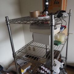 メタルラック、3段棚、キャスター付き、92ｘ47ｘ125、棚の画像