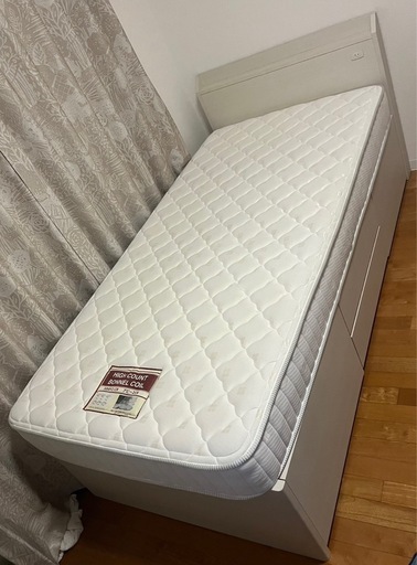 ニトリ シングルベッドフレーム ジオ チェスト40JWW(マットレス付)