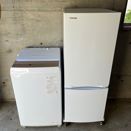 TOSHIBA 東芝 冷蔵庫と洗濯機のセット 2025年製 153L 2ﾄﾞｱ GR-W15BZ1 洗濯機　2024年製　6.0kg全自動洗濯機　AW-6GA4（W)