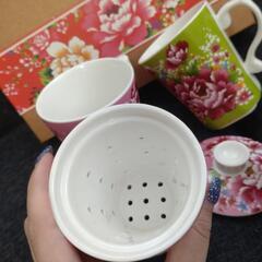 台湾の茶器 茶こし付きマグカップの画像