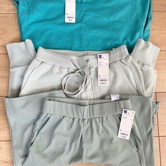 GU新品タグ付き リブスリムフレアパンツ　スウェットイージーパン...
