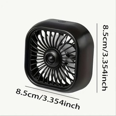 【新品】スクエア 小型扇風機 車用 エアコン口取付型 風量3段階 LEDライト USBの画像