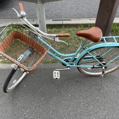 自転車　No.352　水色　24インチ　LEDオートライト付き　...