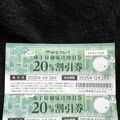 サガミ20%割引券 2枚セット　　オマケ付きの画像