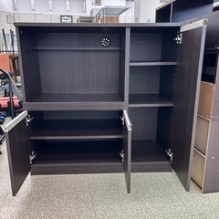 リユースのサカイ東金店 レンジ台 こげ茶 ※天板剥がれあり TJ13195の画像