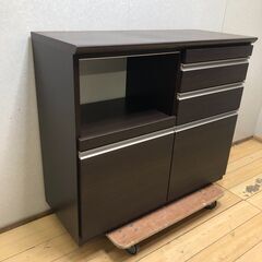 カウンター レンジ台 収納棚 食器棚  引出　キッチンカウンター　キッチンボード　北欧　松田家具 【糸島市内 送料無料】250710-3の画像