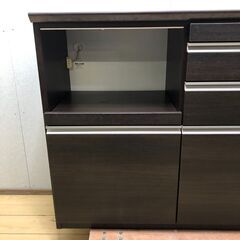 カウンター レンジ台 収納棚 食器棚  引出　キッチンカウンター　キッチンボード　北欧　松田家具 【糸島市内 送料無料】250710-3の画像