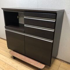 カウンター レンジ台 収納棚 食器棚  引出　キッチンカウンター　キッチンボード　北欧　松田家具 【糸島市内 送料無料】250710-3の画像