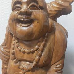 布袋さん木彫り彫刻置物