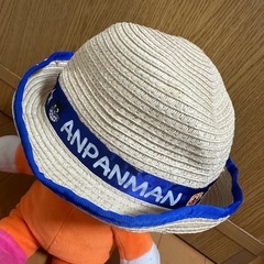 アンパンマン麦わら帽子 青色 48cm 日よけ付きの画像