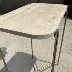 【美品】ZARA HOME 大理石　サイドテーブル　天然石天板　長方形　ザラホーム　机　デスク　コーヒーテーブル　テーブル　カフェの画像