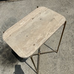 【美品】ZARA HOME 大理石　サイドテーブル　天然石天板　長方形　ザラホーム　机　デスク　コーヒーテーブル　テーブル　カフェの画像