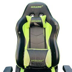 ★ゲーミングチェア★AKRACING　NITRO-GREEN　リクライニング　高さ調整　キャスターの画像