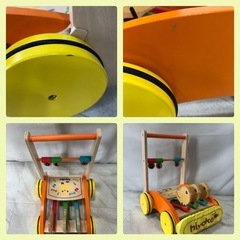 【M‐7】ひよこ　押し車　歩行器　おもちゃ　キズ・汚れあり　の画像