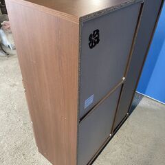 値下げ【美品】キッチンカウンター ブラウン系 木目調 食器棚 炊飯器スライド収納付き 早い者勝ち 引取歓迎 配送OKの画像