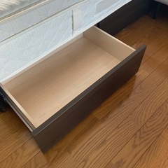 ダブルベット　引き出し付き　マット付きの画像