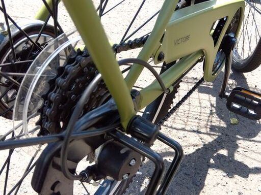 ①札幌市内近郊限定 美品 VICTOIRE 27.5インチ 軽快自転車 マットカーキ 6段変速 オートライト 鍵×2本 ヴィクトワール