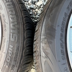 【㊗️ご成約🎊】【美品 超バリ山】軽自動車用 14インチアルミホイール 2024年第44週製造分 ROADSTONE EUROVIS HP02 SH01 155/65R14 75T  超バリ山タイヤ付き 4本セット 】ムーブからの取り外し 14X4 1/2J INSET 45の画像