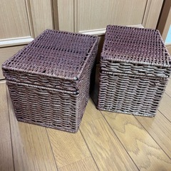収納カゴ　収納　ブラウン　セットの画像