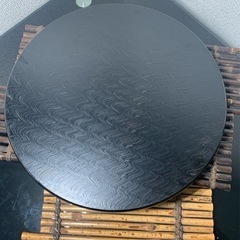 配送可能　漆器 丸盆 木製漆器 木製 お盆 盆 漆芸　茶道具　煎茶道具　アンティーク　古道具　箱付き の画像