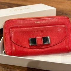 Chlo レッド 長財布 クロエ ラウンドファスナー☆Chlo の画像