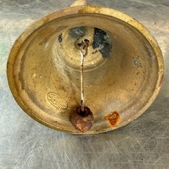 No1 当時物　ハンドベル　呼び鈴　呼鈴　鈴　チャイム　木製　真鍮製　アンティーク　ヴィンテージ　骨董品　高さ約150mm 幅約85mmの画像