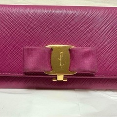 ★ Salvatore Ferragamo ピンク 長財布 リボン フェラガモリボン付き　財布　ウォレットの画像