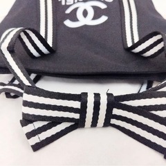 ♥CHANEL♥ ノベルティー♥ブラック トートバッグ 可愛いリボン持ち手の画像