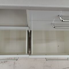 リユースのサカイ栃木店*お値段見直しました*★ジモティ割あり★ パモウナ 食器棚 ホワイト W90×D44.5×H201 クリーニング済み TC9637の画像
